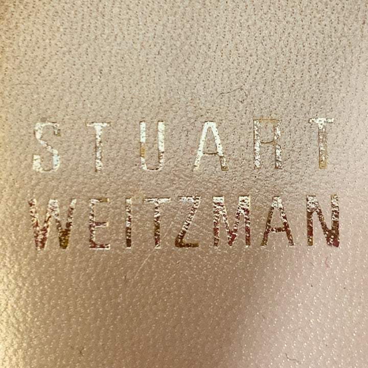 STUART WEITZMAN Size 7 Tan Patent Leather Peep Toe Pumps
