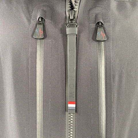MONCLER Size XL Fuyens Black Polyamide Blend Zip Pockets Jacket