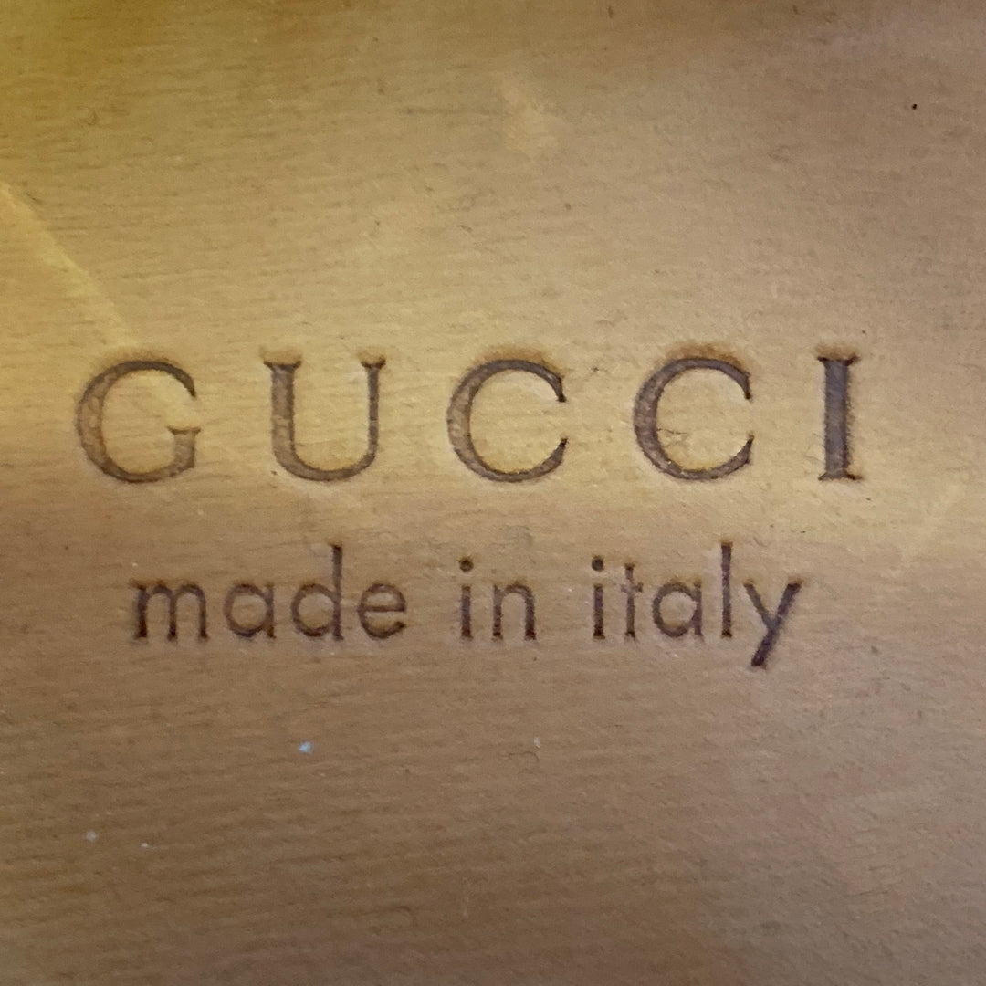 GUCCI Size 10.5 Black Red Blue Contrast Trim Leather Penny Loafers