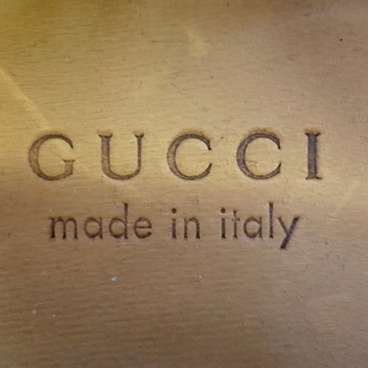 GUCCI Size 10.5 Black Red Blue Contrast Trim Leather Penny Loafers