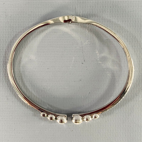 GIVENCHY Silver Rhinestones Cuff Bracelet