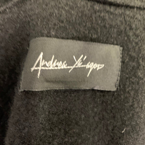 ANDREA YA'AQOV Size XL Black Cashmere Single Breasted Jacket