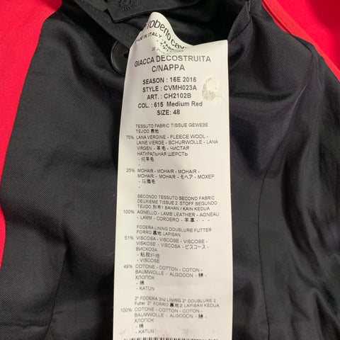 ROBERTO CAVALLI Size 38 Red Raspberry Wool Blend Sport Coat