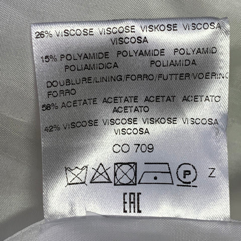 WEILL PARIS Size 12 White Cotton Blend Tweed Collarless Hook Eye Coat