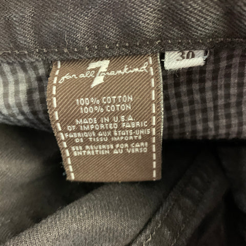 7 FOR ALL MANKIND Size 30 -Paxtyn- Black Distressed Cotton Jeans