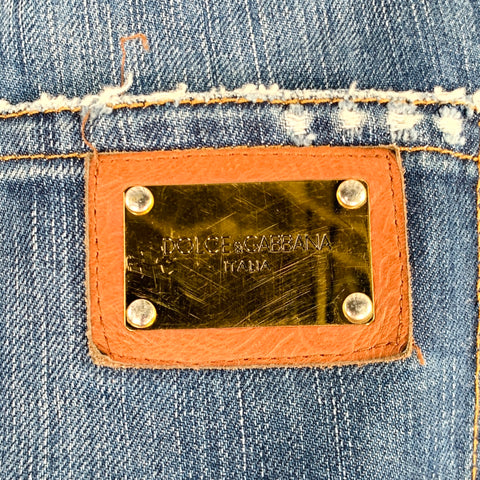 DOLCE & GABBANA Jean en coton vieilli bleu Taille 28