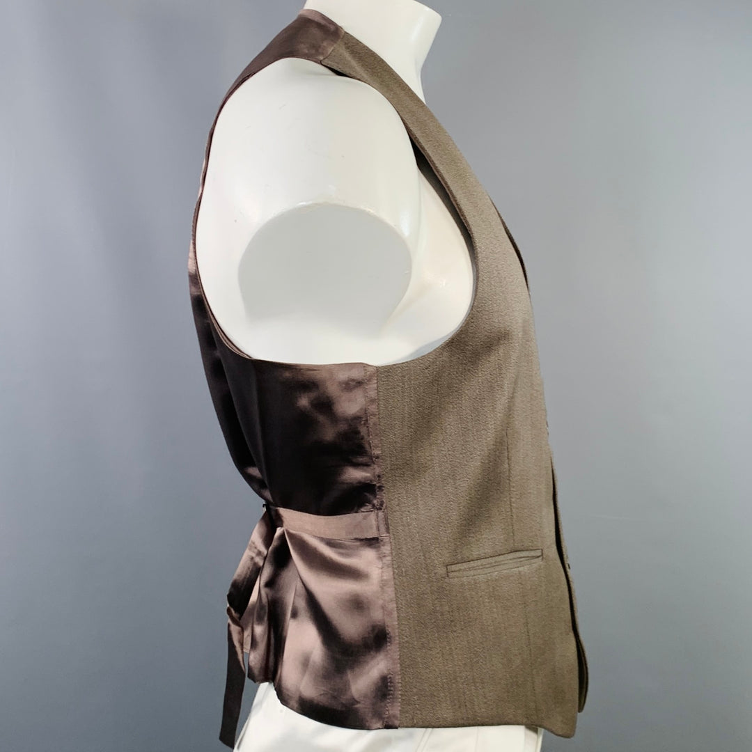 JOSEPH ABBOUD Size 42 Regular Brown Wool V-Neck Vest