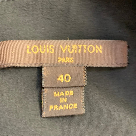 LOUIS VUITTON Size 8 Black Midnight Blue Acetate Blend Sleeveless Cocktail Dress
