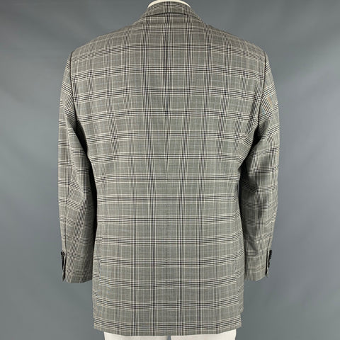 HUGO BOSS Talla 44 Abrigo deportivo de lana virgen Glenplaid blanco negro