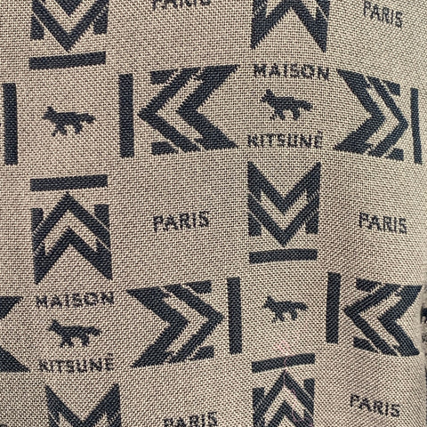 MAISON KITSUNE Size XS Grey Navy Monogram Polyester Blend Coat