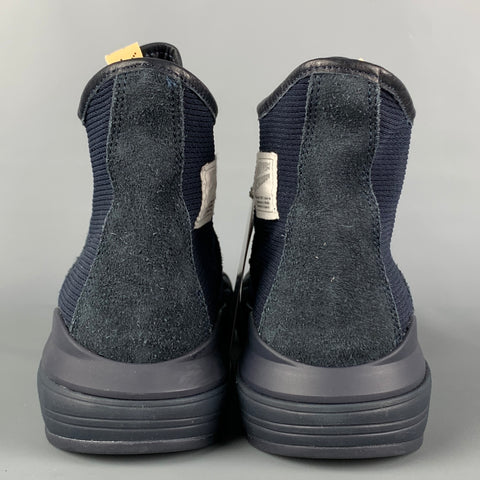 VISVIM Size 10.5 Navy Mixed Material Lanier High-Top Sneakers