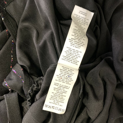 MARC JACOBS Size M Black Multi Color Polyester Stripe Mid-Calf Cocktail Dress