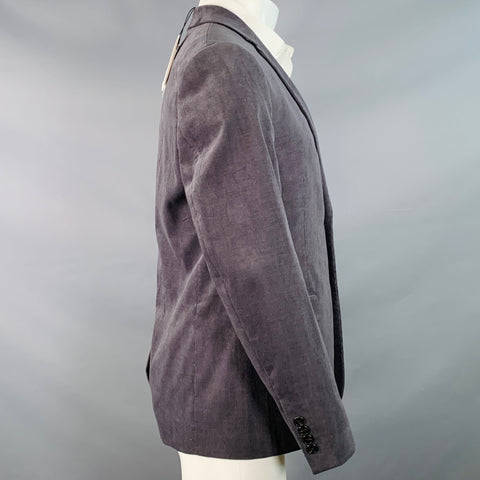 THEORY Size 40 Regular Morton Grey Charcoal Corduroy Cotton Blend Sport Coat