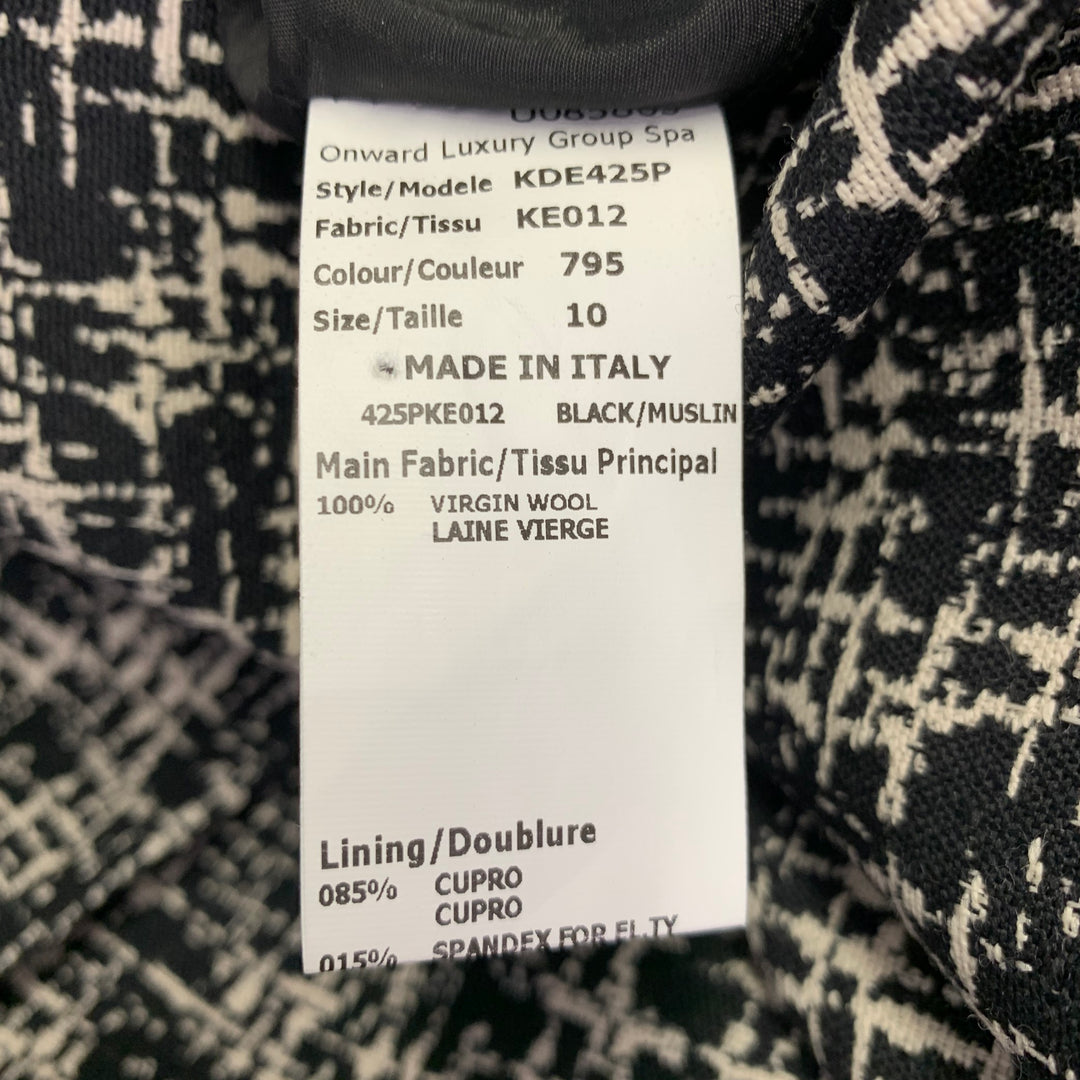 MICHAEL KORS COLLECTION Size 10 Black White Wool Tweed Shift Dress Jacket Set