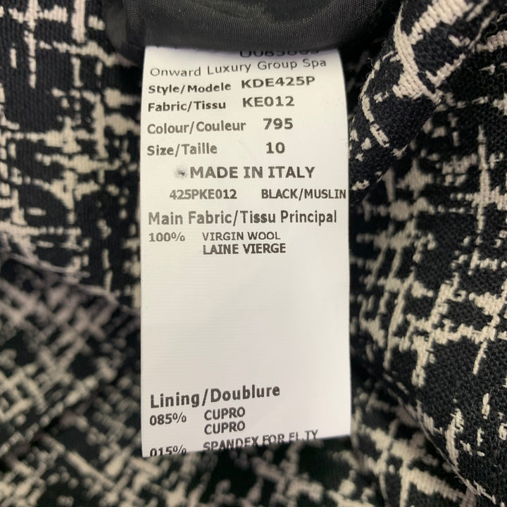 MICHAEL KORS COLLECTION Size 10 Black White Wool Tweed Shift Dress Jacket Set