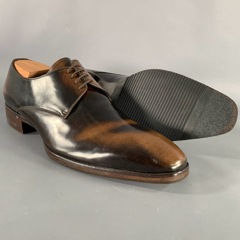 TO BOOT NY Size 10.5 Dark Brown Leather Derby Lace-Up Shoes