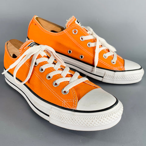 CONVERSE Size 7 Orange Canvas Low Top Lace-Up Sneakers