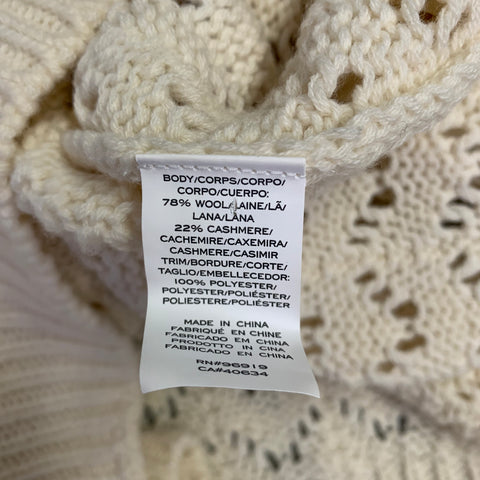 MARC JACOBS Taille M Pull Payettes en laine et cachemire crème doré