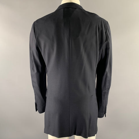 ERMENEGILDO ZEGNA Size 42 Navy Wool Notch Lapel Sport Coat