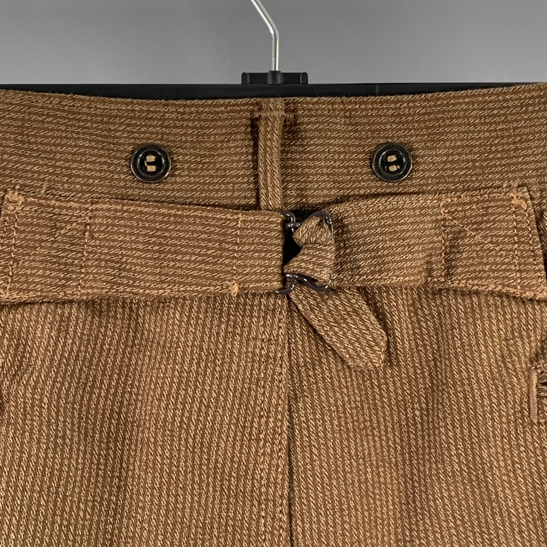RRL by RALPH LAUREN Size 38 Brown Beige Stripe Cotton Button Fly Casual Pants