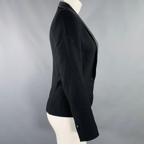 ISABEL MARANT Size S Black Wool Lambskin Shawl Collar Jacket
