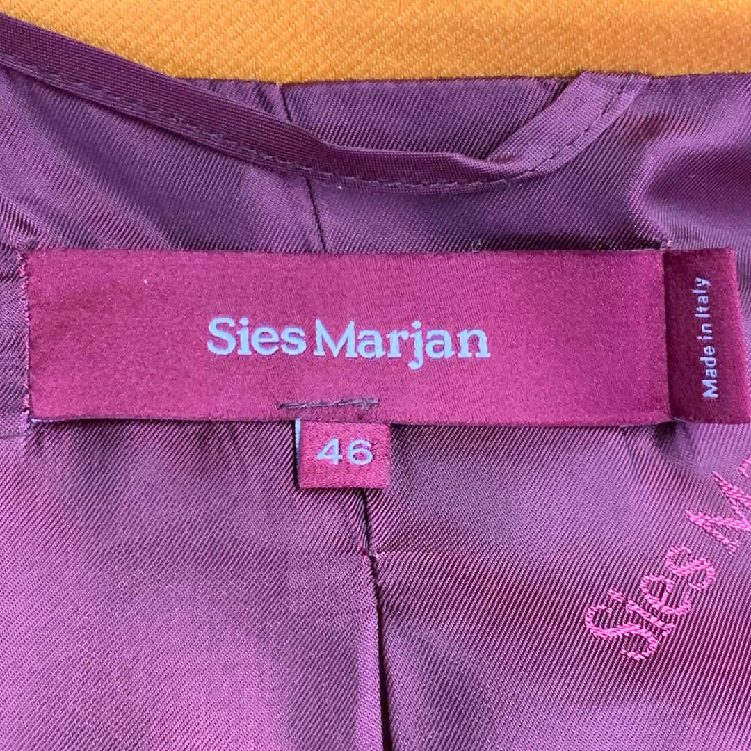 SIES MARJAN Size 36 Mustard Yellow Twill Virgin Wool Contrast Stitch Sport Coat