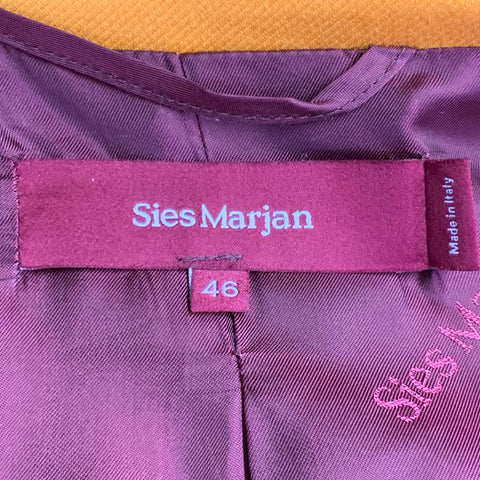 SIES MARJAN Size 36 Mustard Yellow Twill Virgin Wool Contrast Stitch Sport Coat