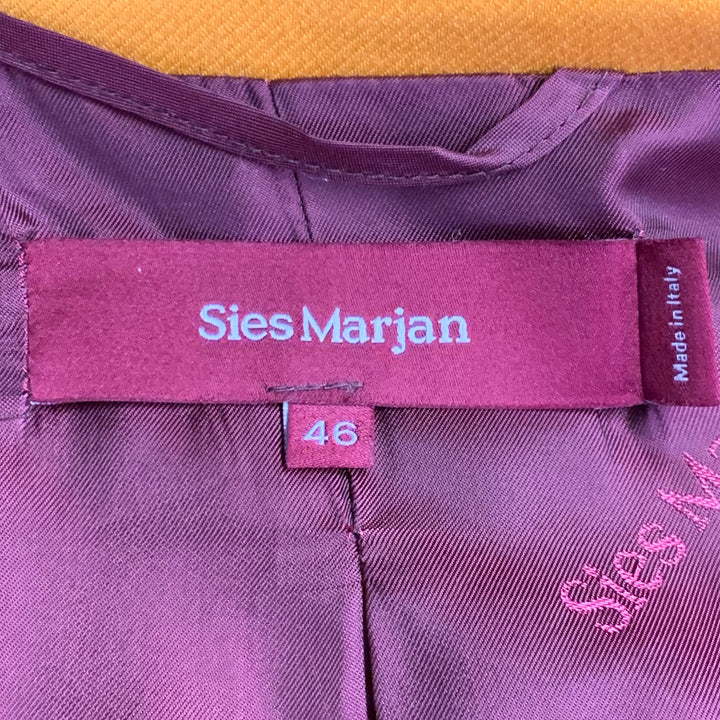 SIES MARJAN Size 36 Mustard Yellow Twill Virgin Wool Contrast Stitch Sport Coat