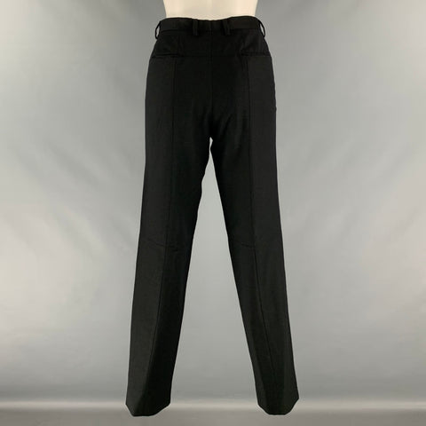 JIL SANDER Taille 38 Costume noir en laine patchwork à un bouton
