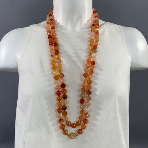 NO BRAND Orange Tan Stone Necklace