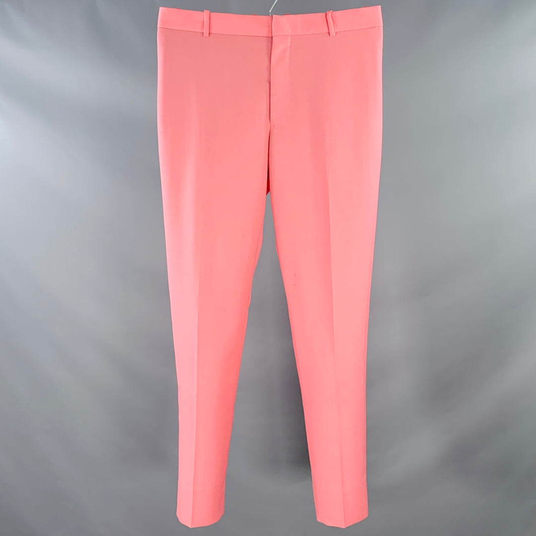 ALEXANDER MCQUEEN Size 34 Pink Wool Mohair Zip Fly Dress Pants