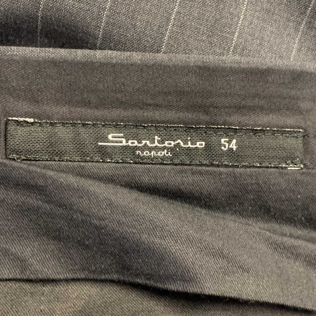 SARTORIO Size 44 Regular Grey Pinstripe Wool Notch Lapel Suit