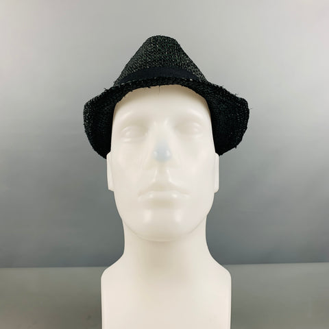 JOHN VARVATOS Size S/M Black Woven Paper Yarn Hats