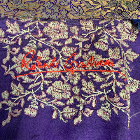 ROBERT GRAHAM Size L Green Multi Color Plaid Embroidered Cotton Long Sleeve Shirt