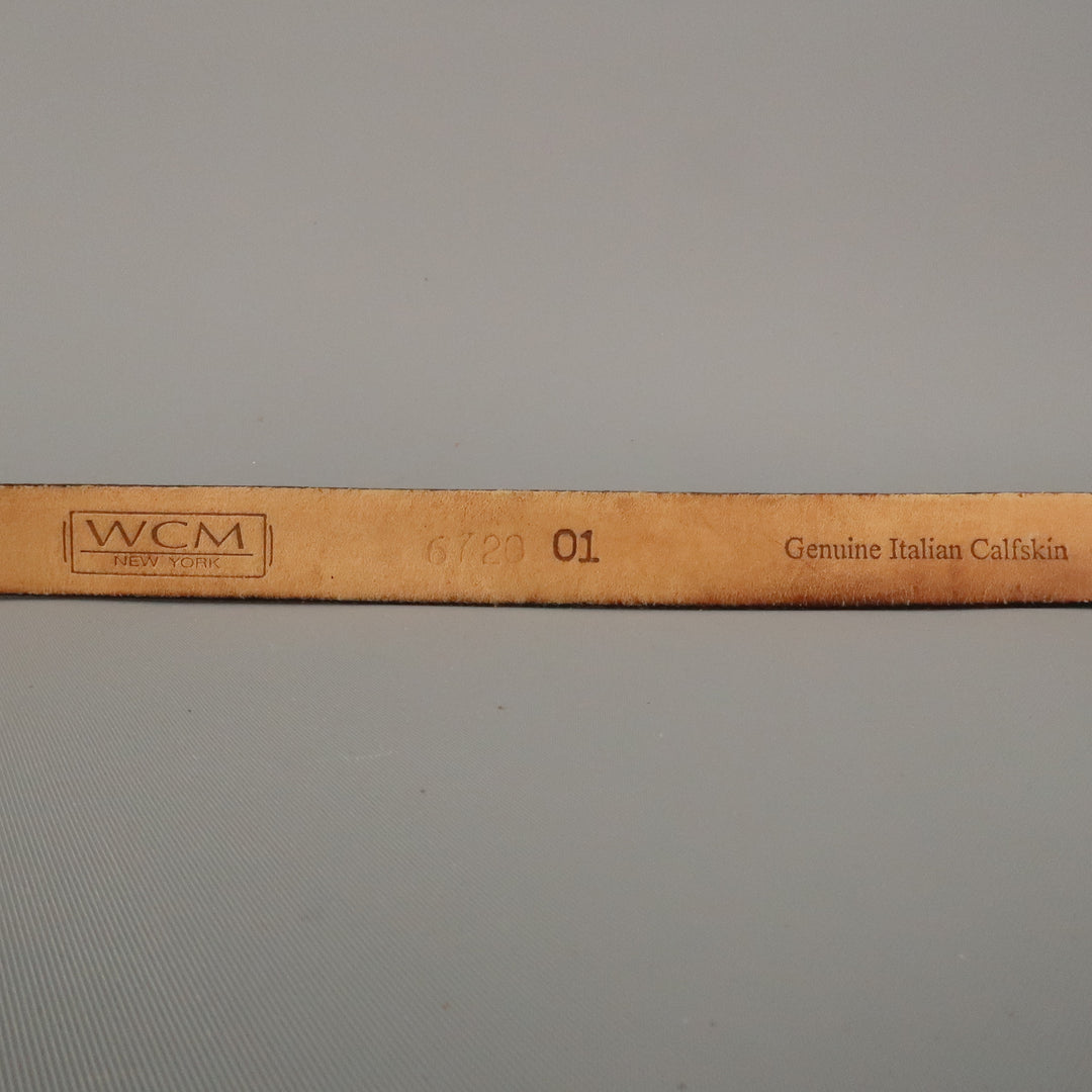 WCM NEW YORK Size L Black Solid Calfskin Belt