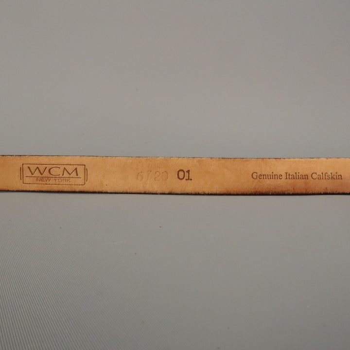 WCM NEW YORK Size L Black Solid Calfskin Belt