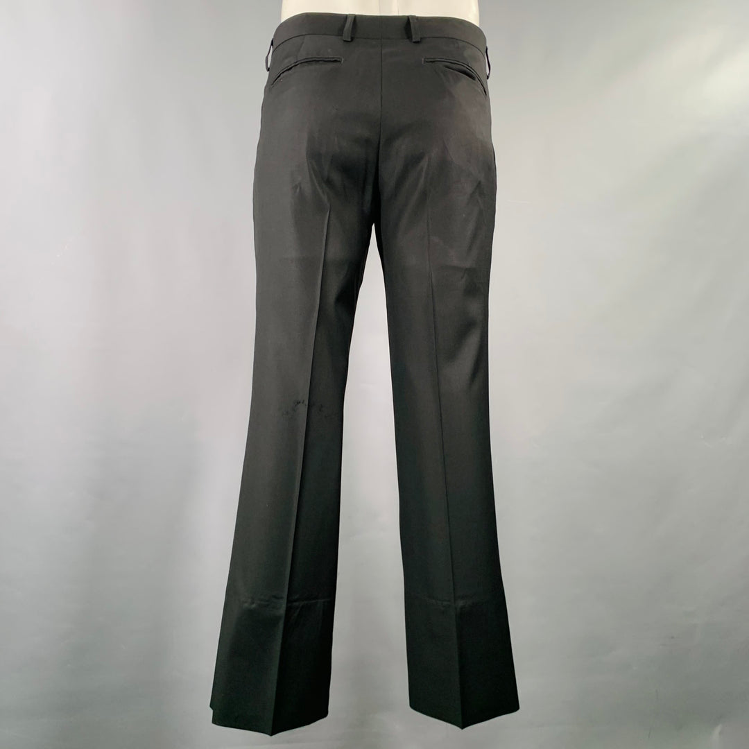 JOHN GALLIANO Size 34 Black Wool Button Fly Dress Pants