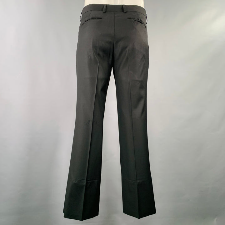 JOHN GALLIANO Size 34 Black Wool Button Fly Dress Pants