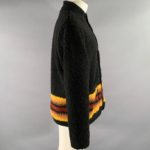 TAYLOR STITCH Size M Black Brown Acrylic Blend Sherpa Jacket
