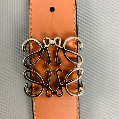 LOEWE Taille 44 Ceinture en cuir réversible noir beige