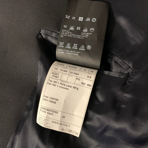 PRADA FW2011 Size 38 Black Wool Pointed Collar Jacket