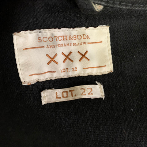 SCOTCH AND SODA Chest Size M Black Patch Cotton Blend Trucker Jacket