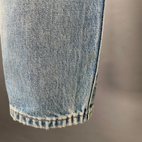 LEVI STRAUSS Size 30 501 Blue Distressed Cotton Straight Selvedge Jeans