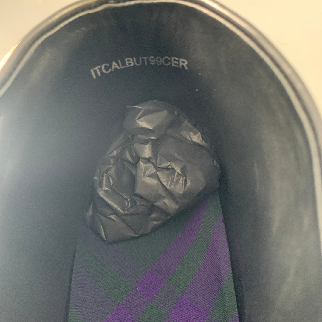 BURBERRY Size 7 Black Leather Pull On Boots