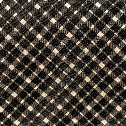 CANALI Black White Plaid Silk Tie