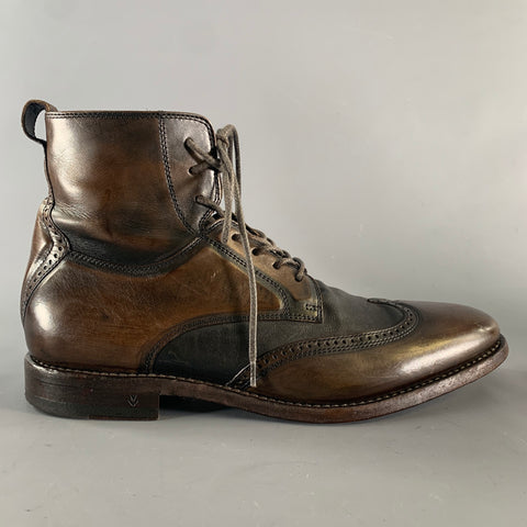 JOHN VARVATOS Size 9.5 Brown Leather Wingtip Boots