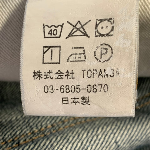 STEVENSON OVERALL CO. Size 38 Blue Distressed Cotton Selvedge Japanese Denim Button Fly Jeans