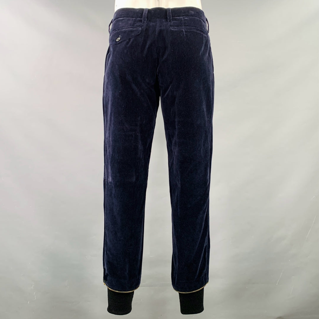 KOLOR Size L Navy Cotton Velvet Joggers Casual Pants