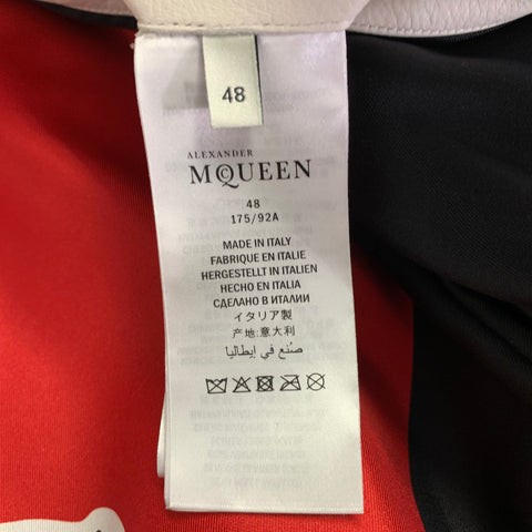 ALEXANDER MCQUEEN Size 38 Off White Leather Biker Jacket