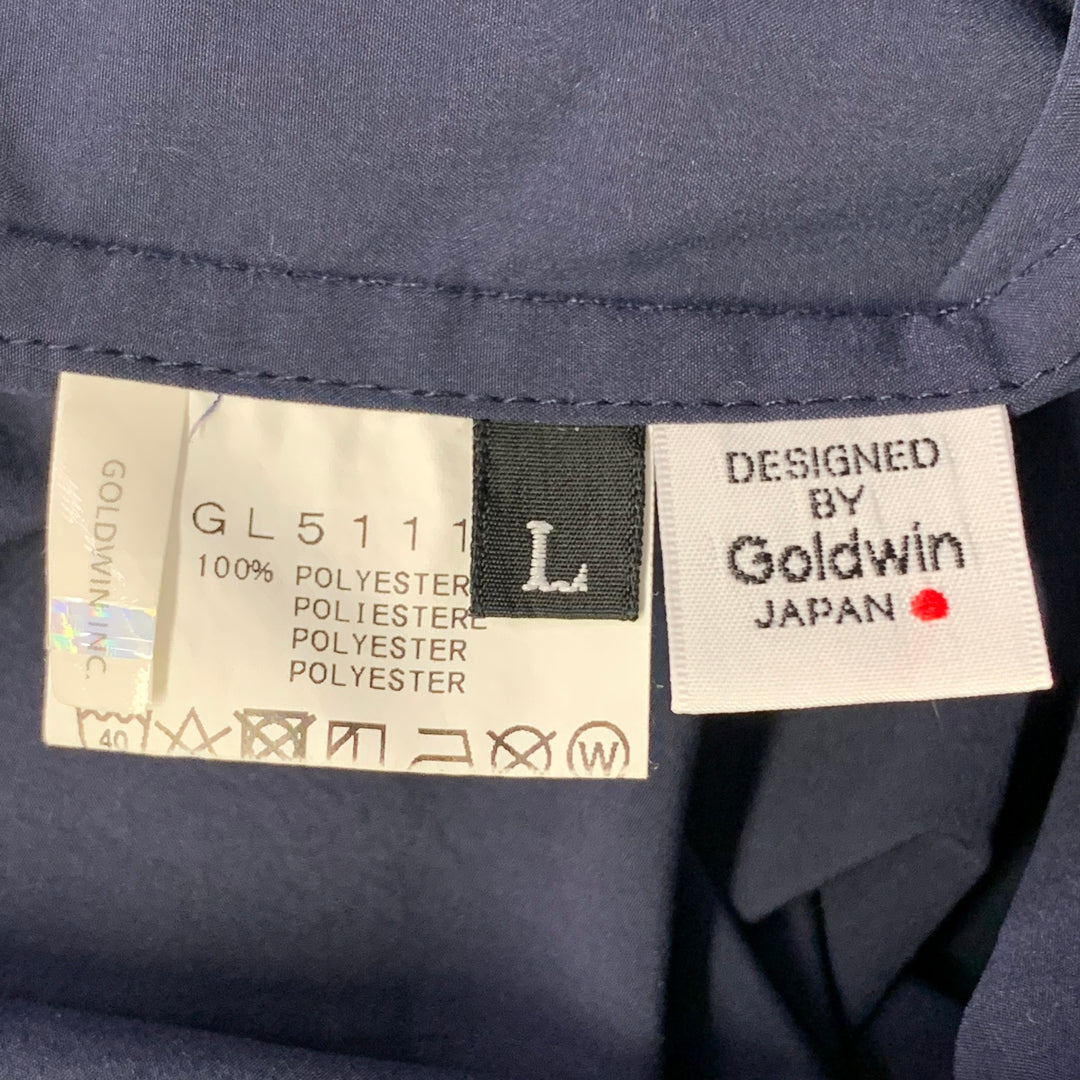 GOLDWIN Size L Navy Polyester One Pocket Snaps Short Sleeve Shirt